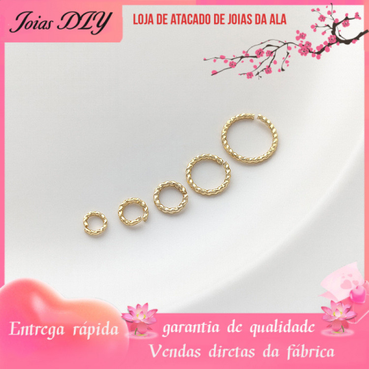 14K banhado a ouro cor preservação lote flor anel aberto artesanal único anel DIY pulseira colar brincos jóias conexão a