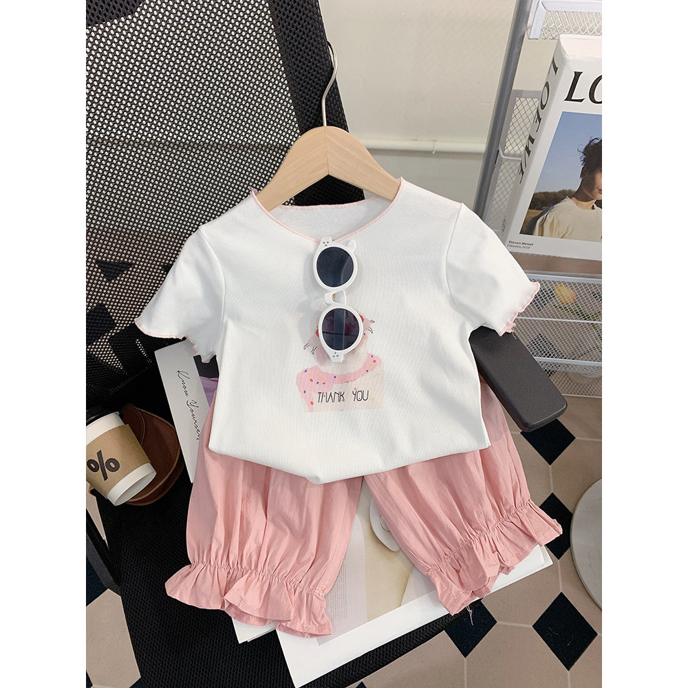 Meninas terno meninas terno roupas de verão 2026 novo estilo moda crianças verão influenciador moda roupas infantis bebê