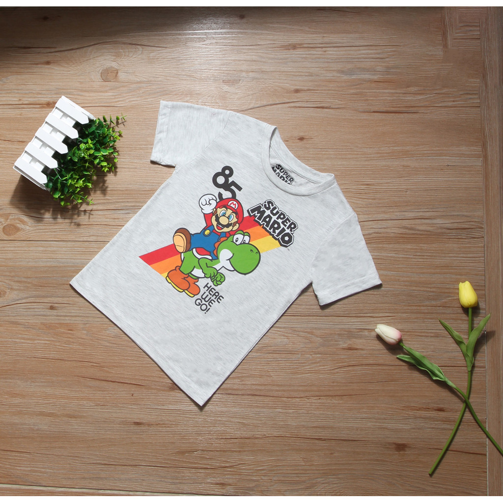 Novo estilo meninos meia manga camiseta roupas para meninos Anime dos desenhos animados em torno do pescoço topos médio 