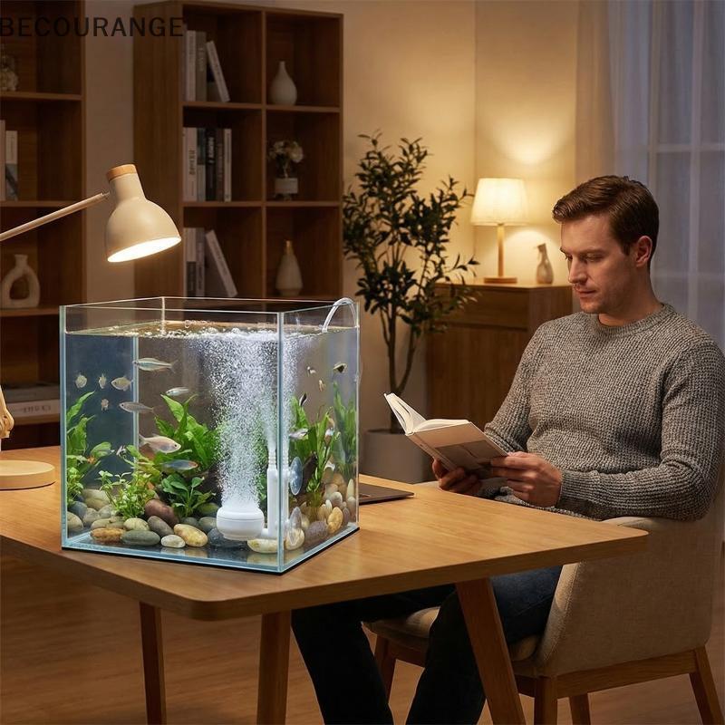 BEC Nano Aerador De Oxigênio De Pedra De Ar Para Mini Aquário Tanque De Peixes Fabricante De Bolhas De Alta Saída Saudáv