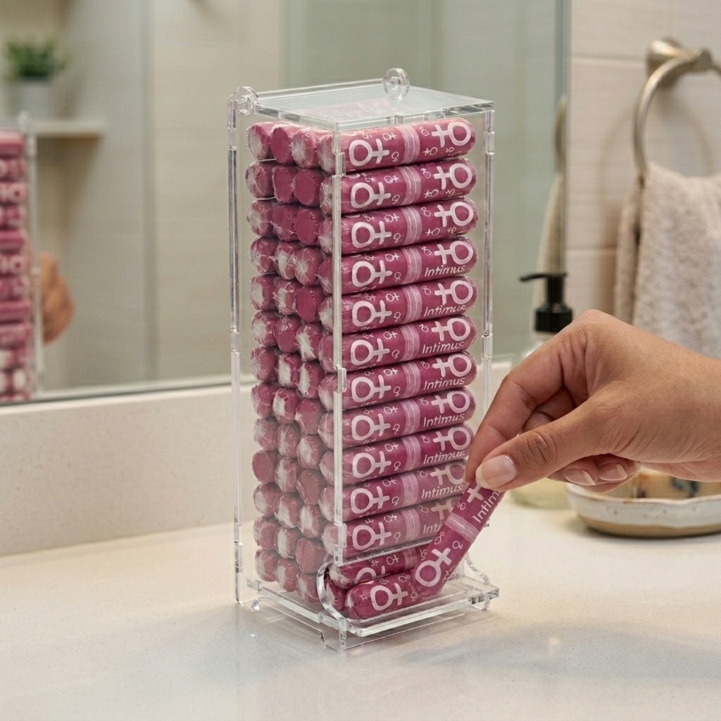 Porta Absorvente Interno Suporte Organizador Lavabo Banheiro Feminino Transparente