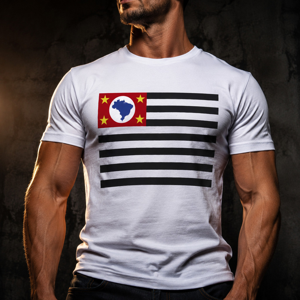 Camiseta Estado São Paulo Bandeira 5 - Dicelli