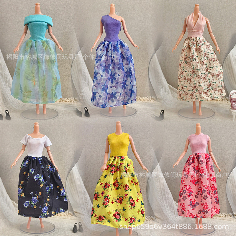 30cm 11 Polegada Boneca Floral Vestido De Princesa Xale Acessórios De Roupas