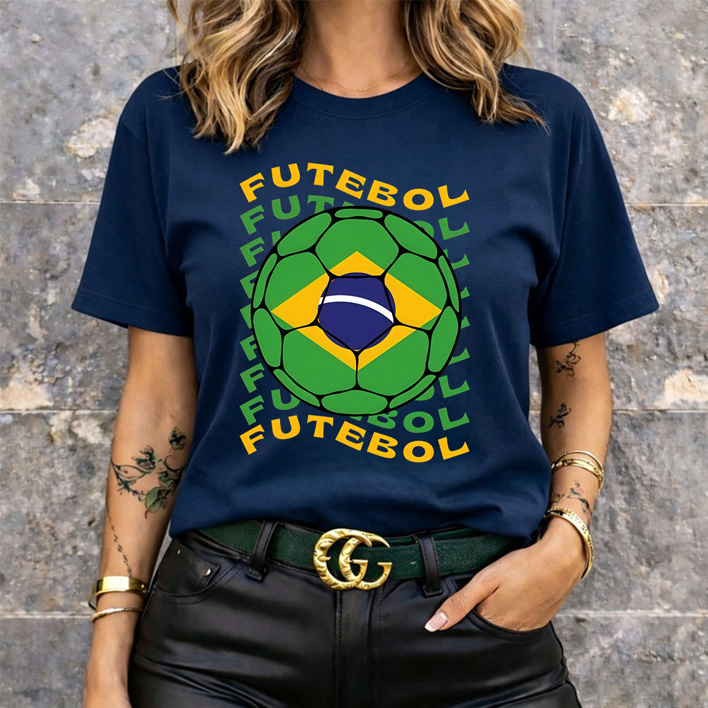 [Camiseta Premium em Algodão Puro]SISI Camiseta Feminina Oversized Streetwear Brasil Futebol, 100% Algodão, Lazer Univer