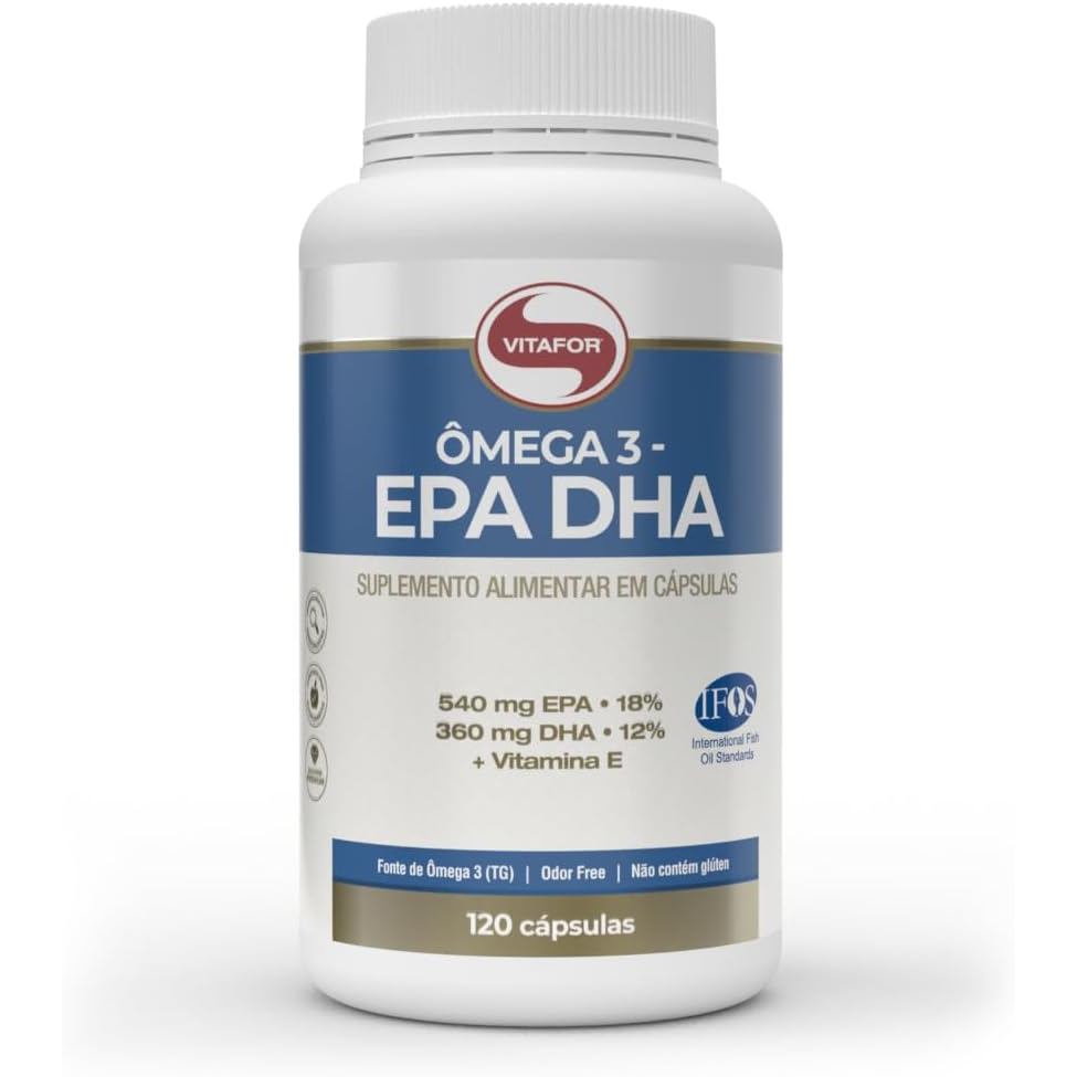 ÔMEGA 3 EPA DHA 1G (120 Caps), VITAFOR - Gerenciamento de colesterol, Suporte de saúde cardíaca