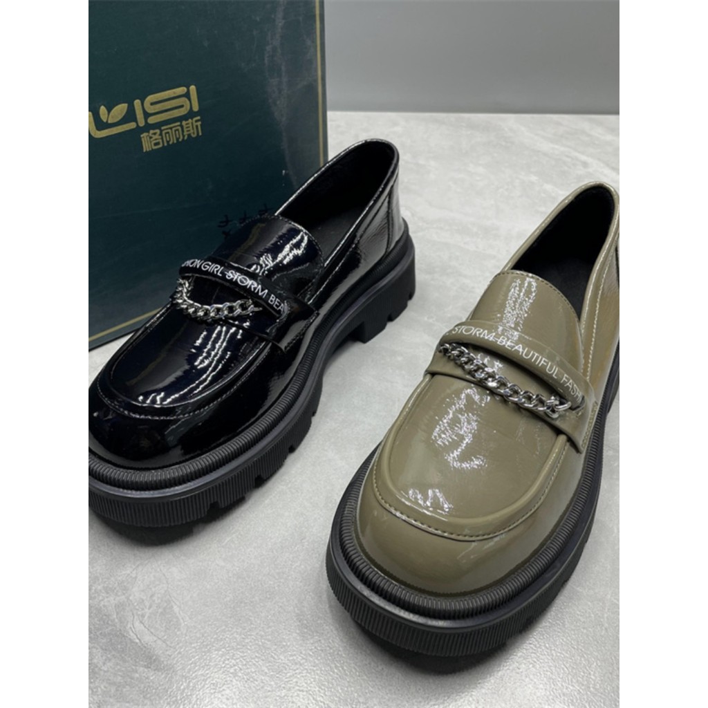 Estilo britânico Casual pequenos sapatos de couro sapatos femininos primavera outono 2023 novo estilo fivela de Metal Al
