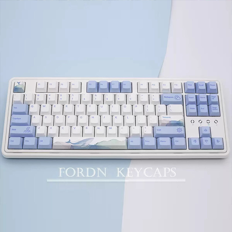 Haiyun tema Keycap Original fábrica altura sublimação PBT teclado mecânico pequeno conjunto completo adequado para múlti