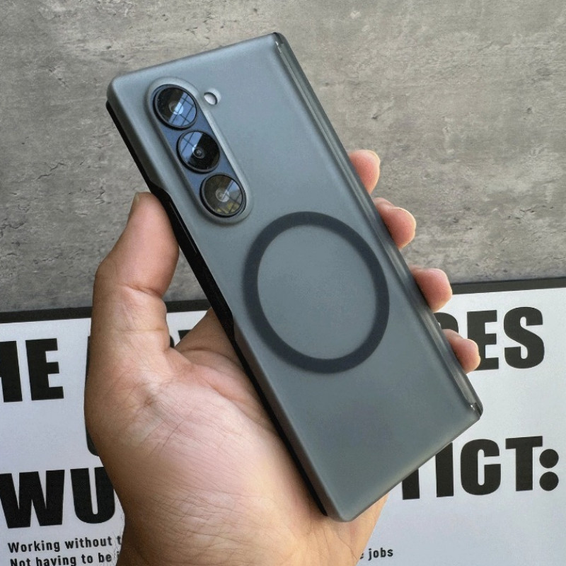Capa Magnética Fina e Fosca HOCE com Proteção de Dobradiça para Samsung Galaxy Z Fold 7 6 5 4 Fold7, Capa Rígida Transpa