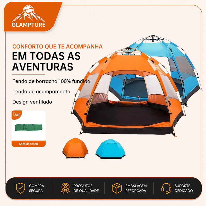 Barraca De Acampamento Familiar 5-8 Pessoas Grande Tenda Camping Portátil Oxford 270x270cm Ar Livre