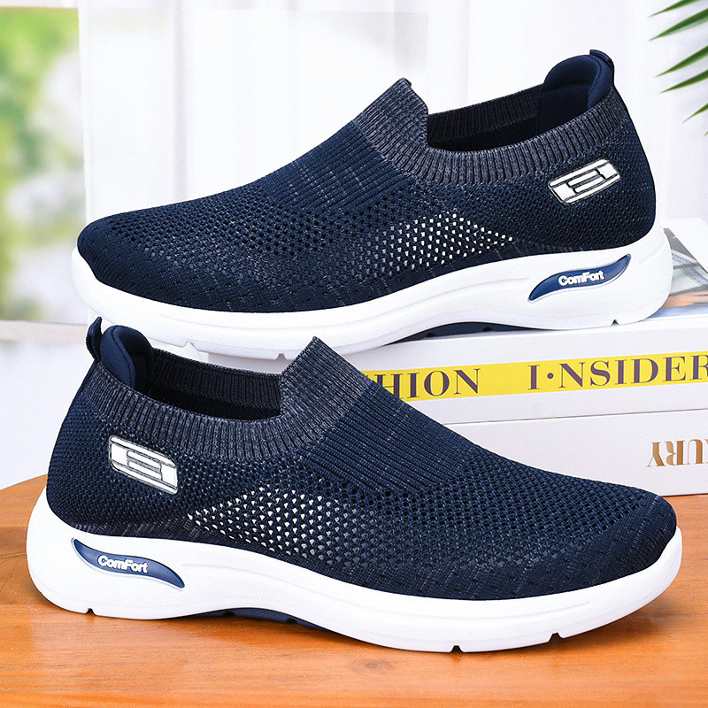 Sapatos masculinos novo estilo sapatos masculinos primavera outono sapatos casuais respirável malha sapatos de malha oca