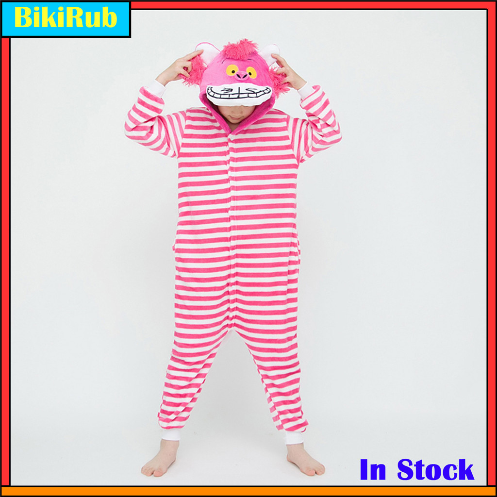 Pijama De Macacão Infantil Kigurumi De Natal Cheshire Cat , Fantasia De Cosplay De Animal De Flanela Macia , Roupa De Do