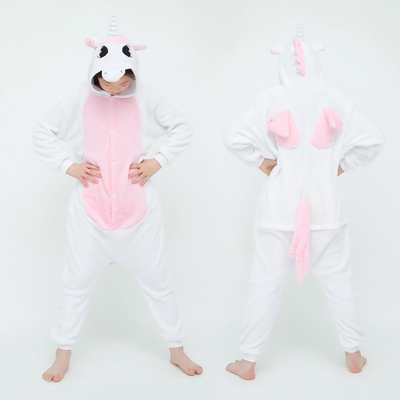 Macacão De Unicórnio Fofo Para Meninos E Meninas – Pijama De Flanela Macia Com Capuz , Perfeito Dormir Infantil Ou Ocasi