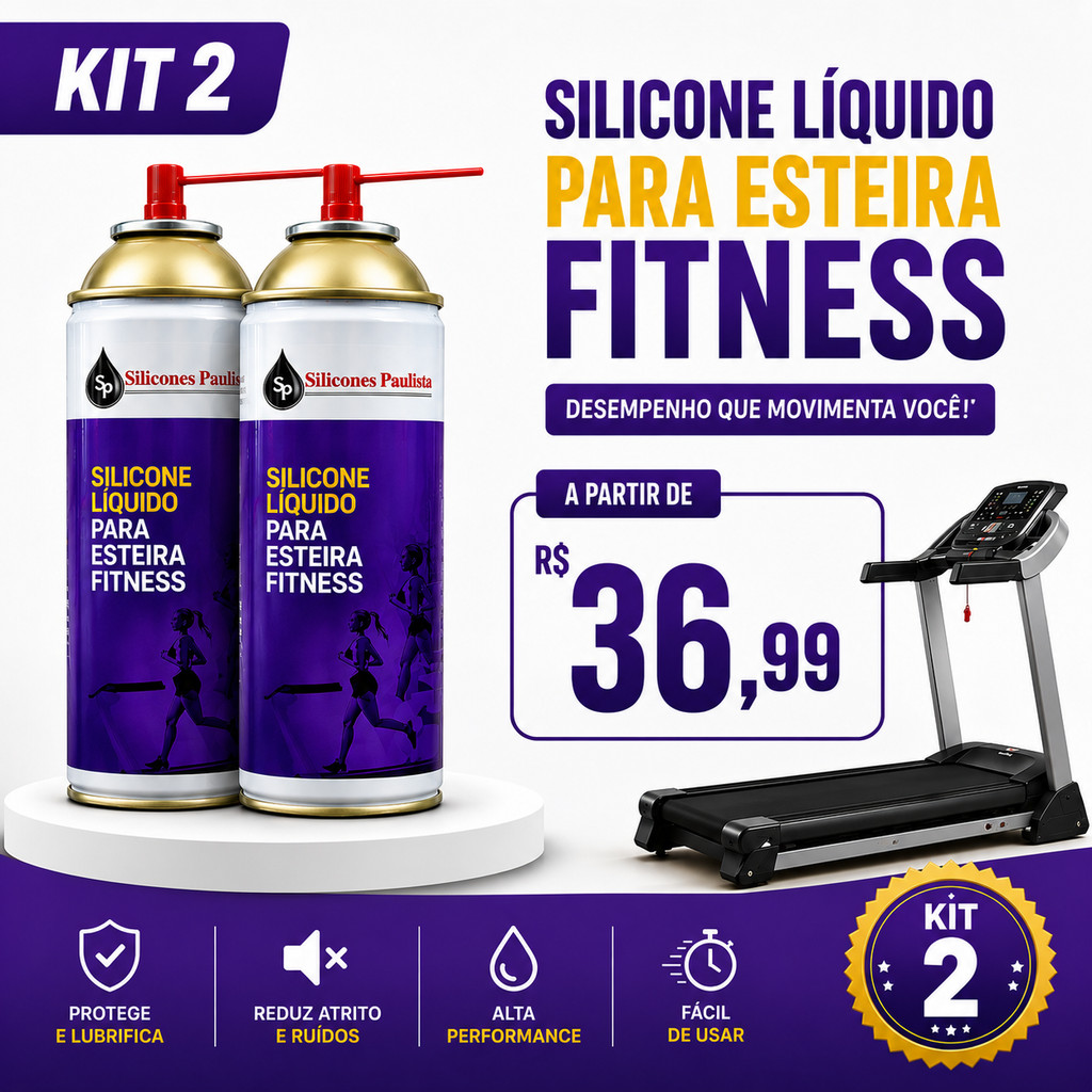 KIT 2 Spray Silicone Lubrificante Para Esteiras Ergométricas 400ML