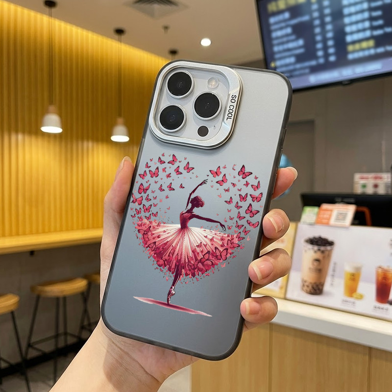 " Butterfly Dance Ballet " Capa De Telefone Espelhada Rosa Para Redmi 10 12C 13C 9A A2 3 Note Pro 4G 5G Xiaomi Poco IMD