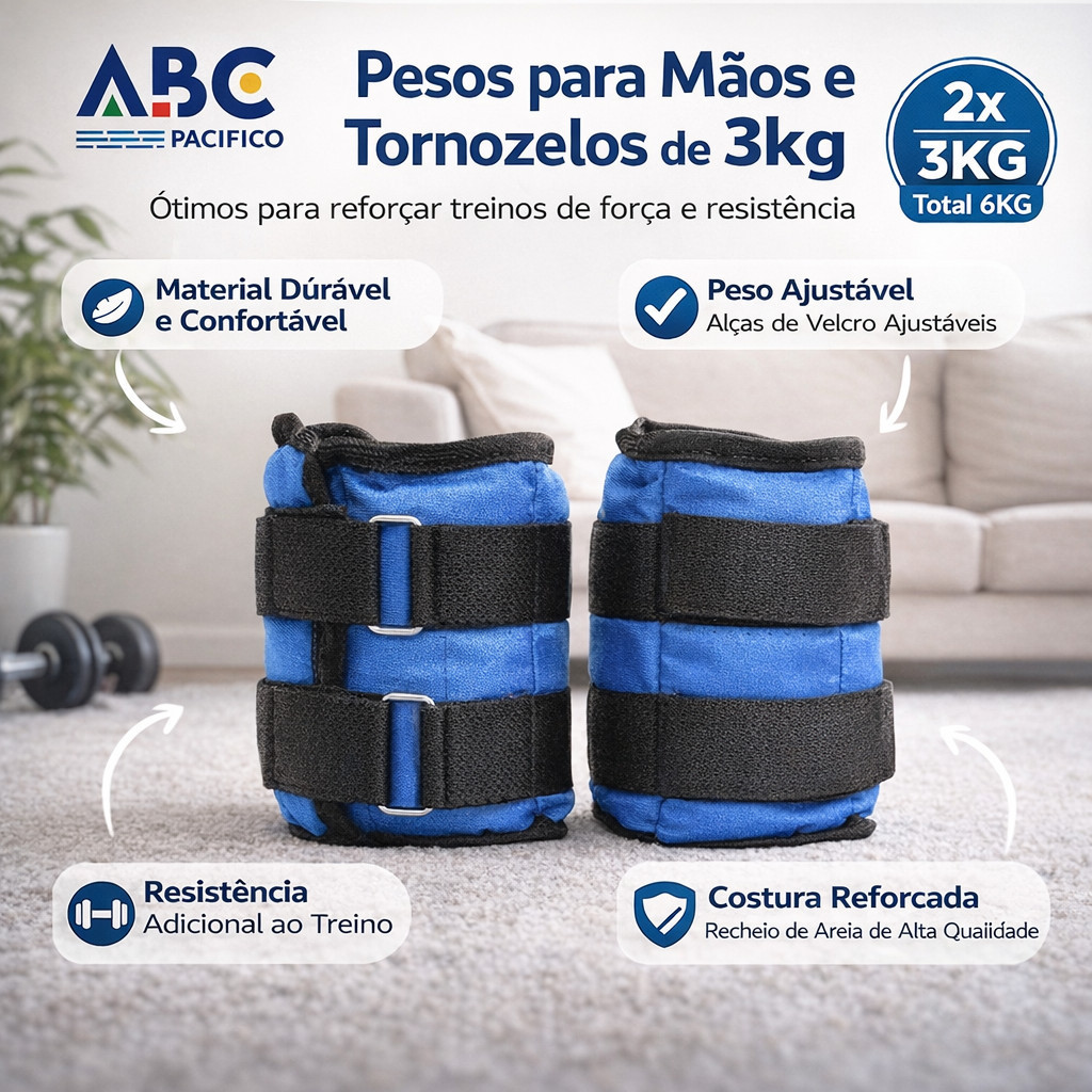 Caneleira e Tornozeleira com Peso Ajustável