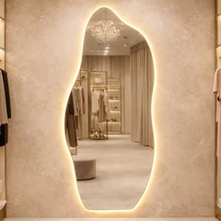 Espelho Lopazzi Orgânico Magnus Led 90x40cm Para Penteadeira,Lavabo, Banheiro, Salão de Maquiagem