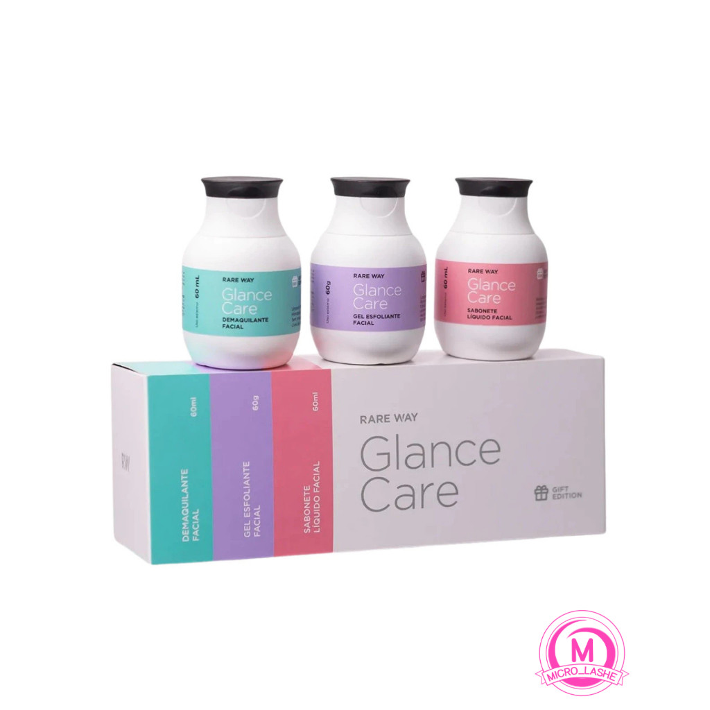 Kit Baby Glance Care Sabonete + Demaquilante + Esfoliante Rare Way Skincare Henna Designer Presente