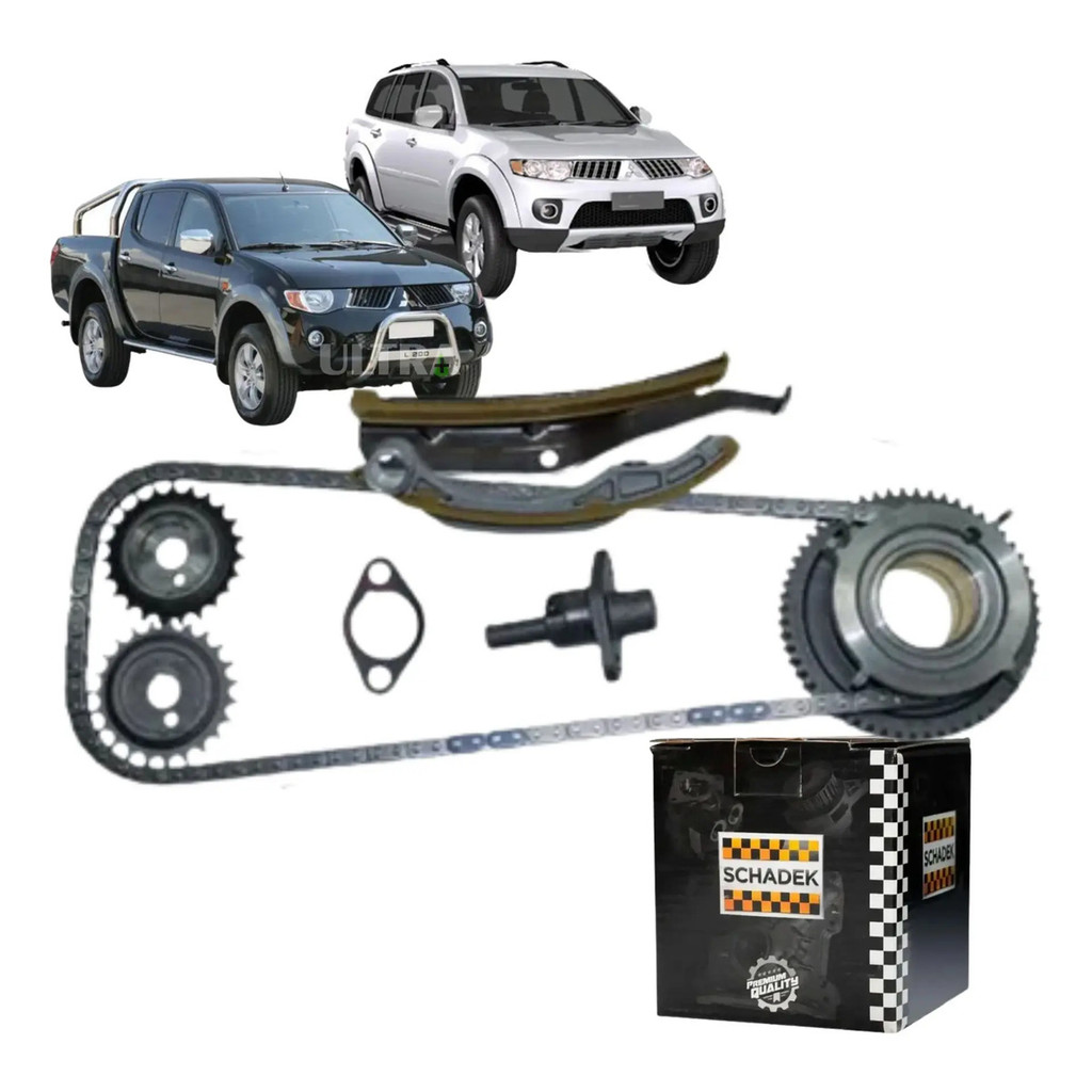 Kit Corrente Distribuição Motor para Mitsubishi L200 Triton / Pajero Dakar - 3.2 Diesel 4M41 - 2010 a 2022 (Schadek 35.1