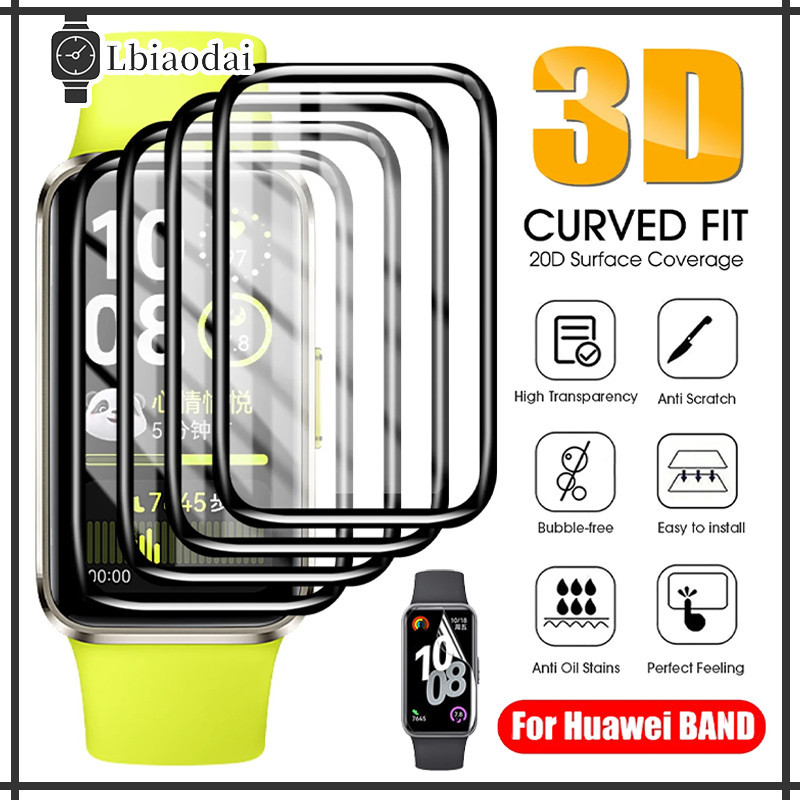 Película De Vidro Temperado 9D / Macia TPU for Relógio Smartwatch Huawei Band 10 9 8 /NFC Protetor De Tela E Acessórios