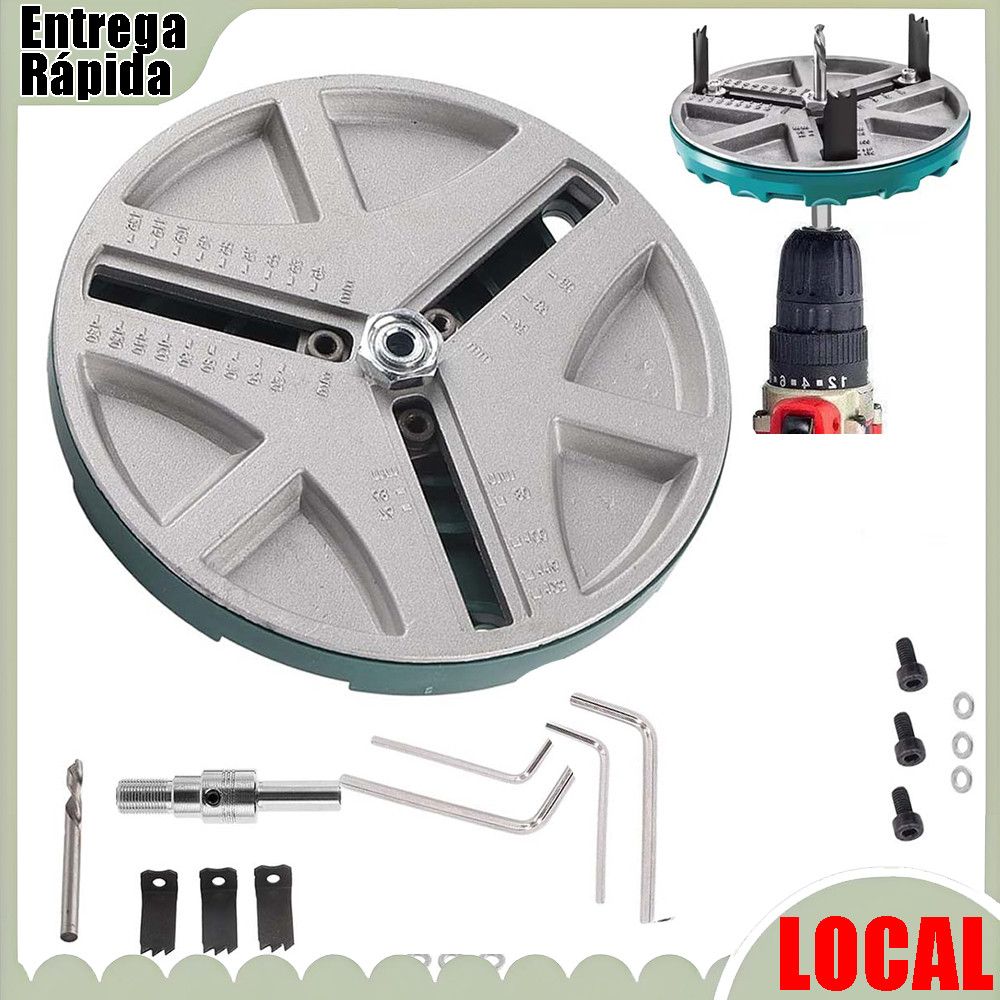 Prata preto multifuncional abridor de buraco carpintaria placa gesso plástico Universal perfurado broca