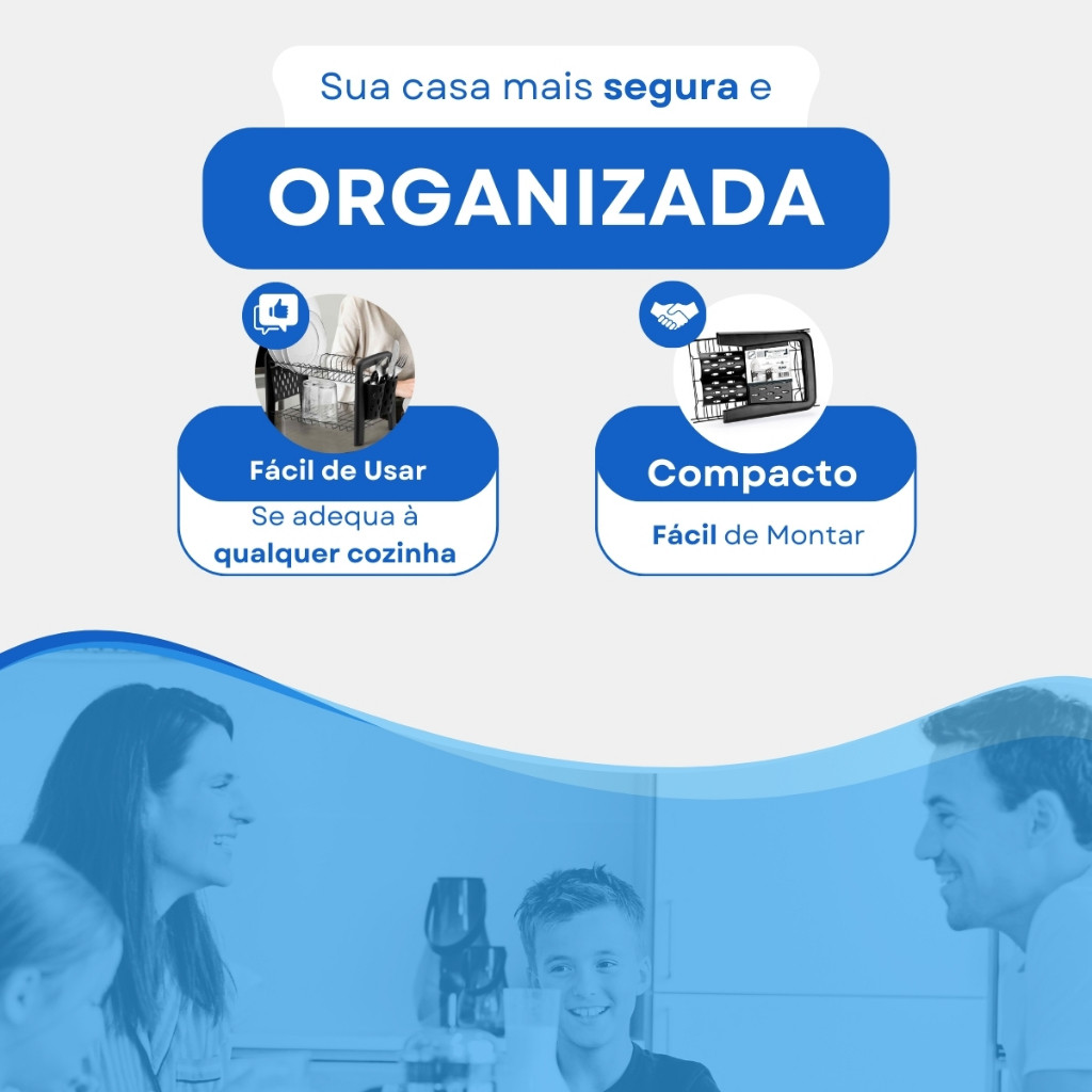 Escorredor Louca Pratos Copos Talheres Secador Porta Talheres Não Enferruja Preto — imagem 2 de 2