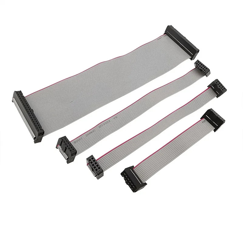 1 Peça 2.54mm Passo JTAG ISP Cinza Fita Plana Cabo De Dados FC-6/8/10/12/14/16/18/20/24/26/30/34/40/50 Pinos Para Cabeço