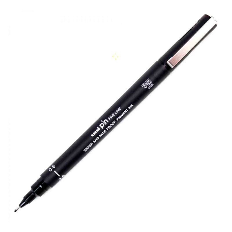 Caneta Nankin Uni Pin fine line 0.6 Preto Mitsubishi