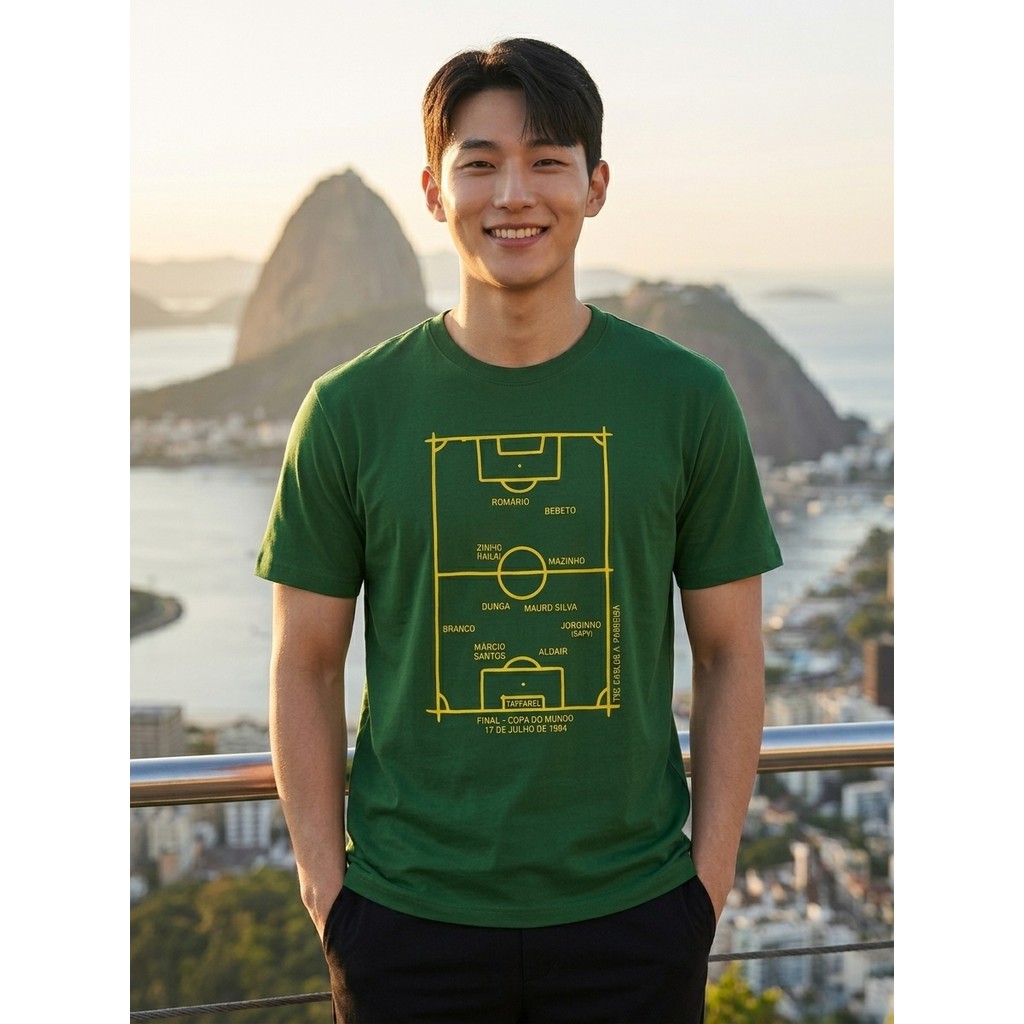 Camiseta Brasil 94 Retrô Campo Futebol Romário Bebeto Vintage Streetwear Unissex Envio Rápido Plus Size