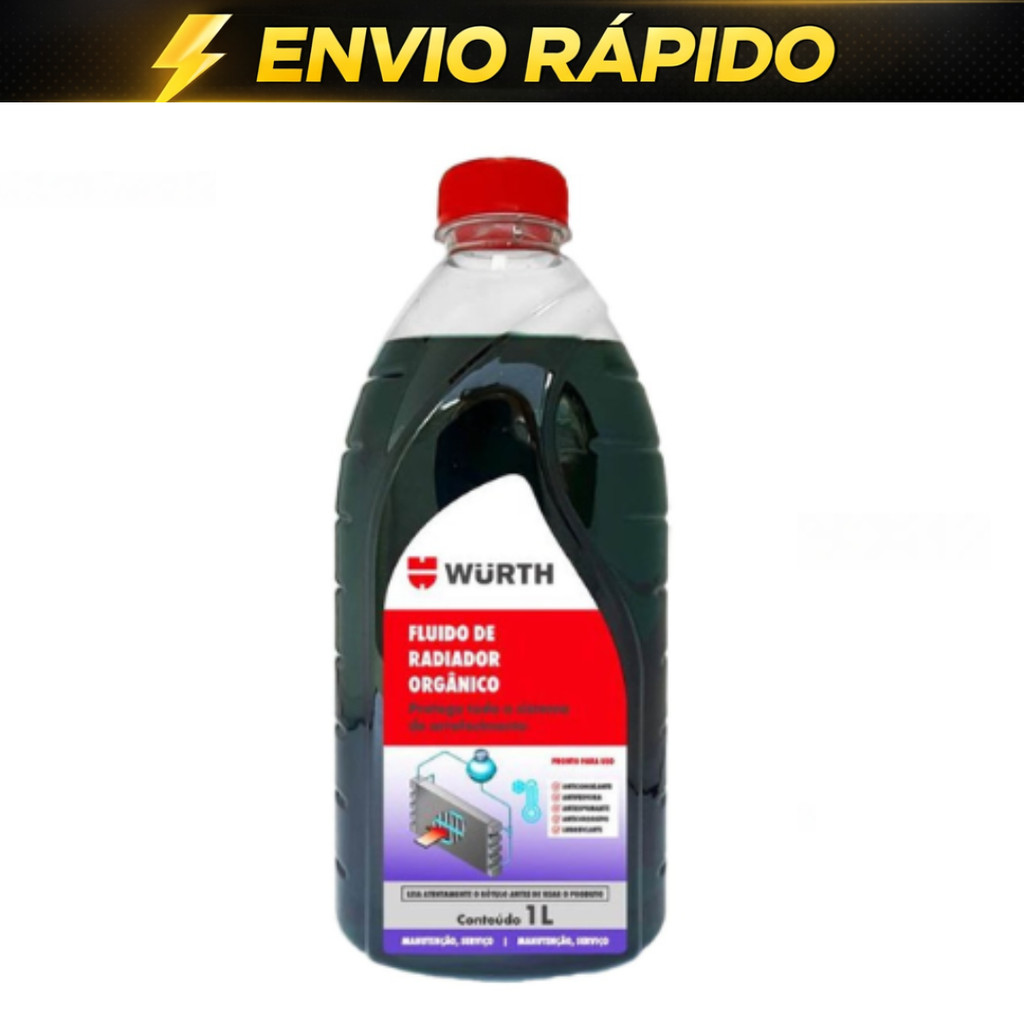 Aditivo para Radiador Orgânico Verde para Diesel Pronto para Uso 1 Litro - Wurth