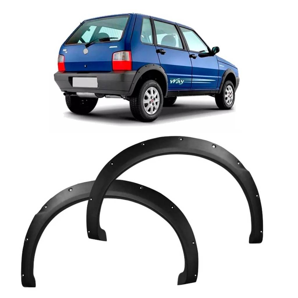 Par Moldura Paralama Traseira Uno Way 2004 2005 2006 2007 2008 A 2013 Preto
