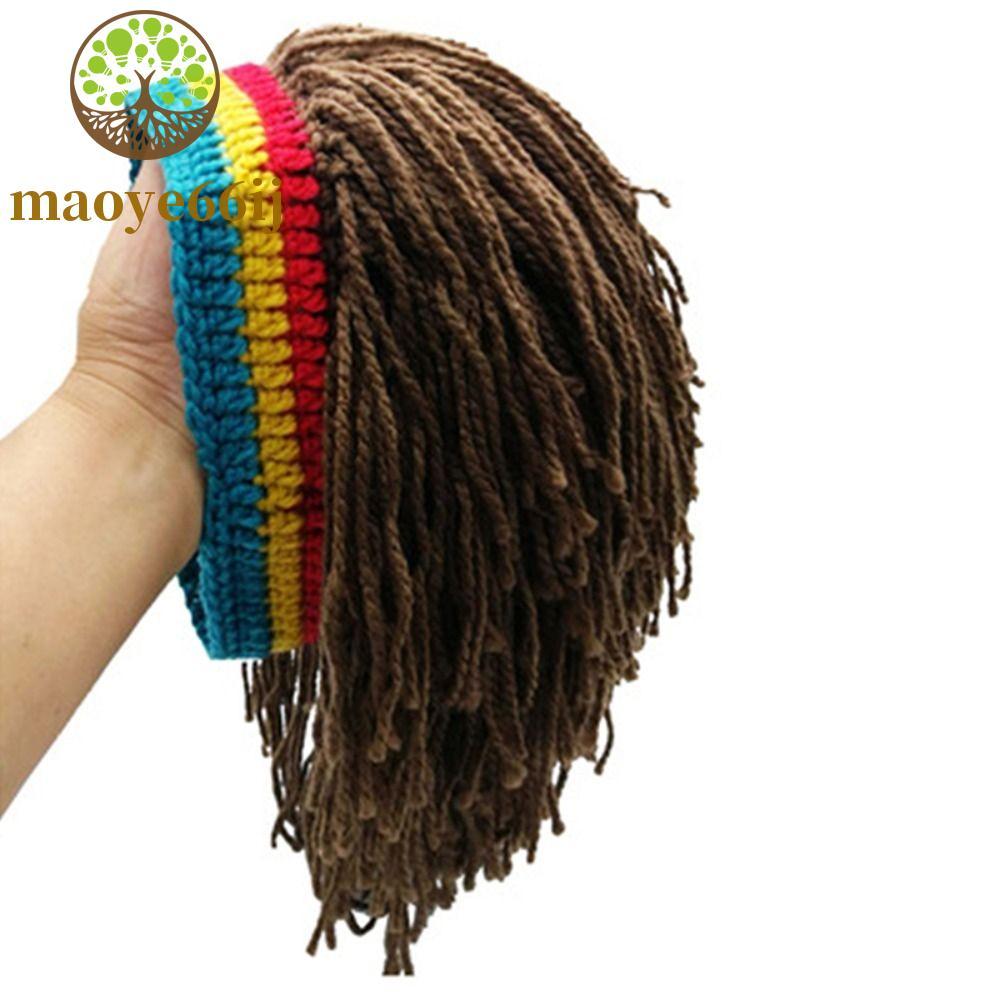 MAOYE66 Peruca Masculina De Malha Jamaicano Gorros Feminina Cabelo Sintético Preto Acessórios Para O Balaclava África Ra