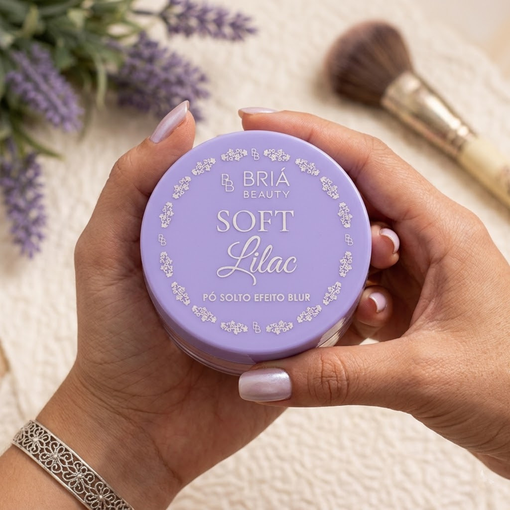 Pó Solto Ultrafino Efeito Blur Soft Lilac Neutralizador Selador Matte Briá Beauty — imagem 2 de 2