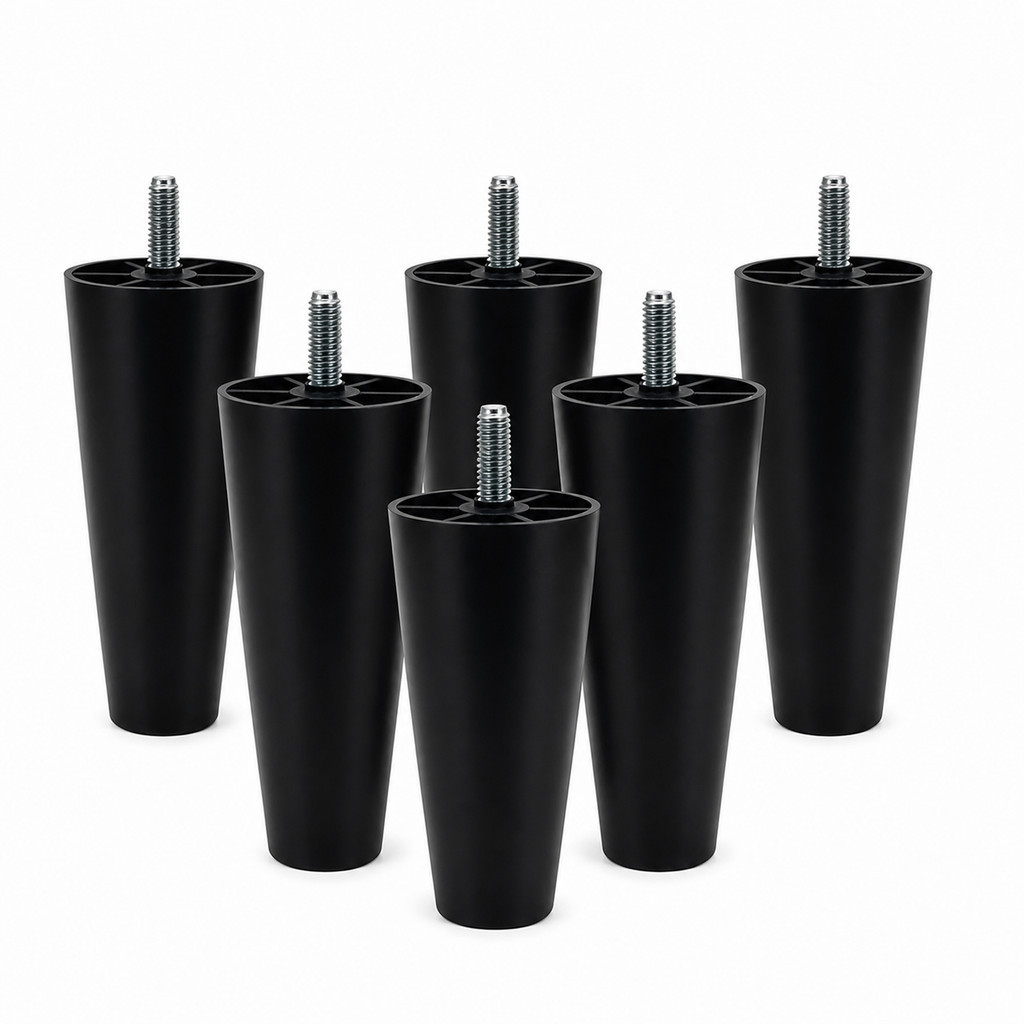 Pezinho Para Cama Box Tifany Casal Kit 6 Unidades Pé Pes para móveis 12cm Casal Plástico - Bucha Americana