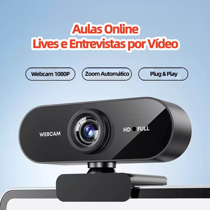 Webcam Câmera Full Hd 1080p 360 Graus Videoconferência Streamcam Web Cam Entrada Usb Com Microfone