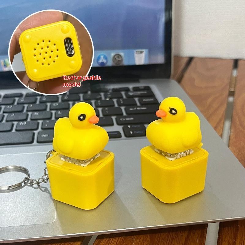 2026 Engraçado Sapo Pato Chaveiros Recarregável Teclado Clicker Som Chaveiro Com Luz LED Para Alívio Do Estresse Fithobr
