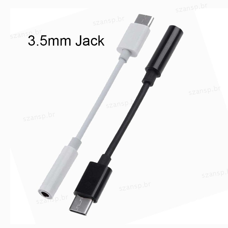 USB C Para 3.5mm Fone De Ouvido Conector Adaptador Cabo Tipo Jack Aux De Extensão De Áudio BRA1