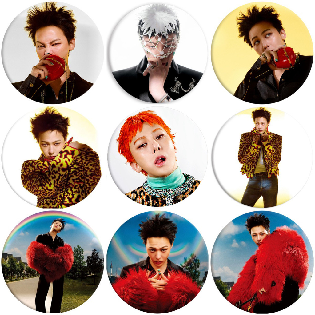Kpop Idol G-DRAGON Magazine Cover Pin Badge Pop-Up Tin GD Broche