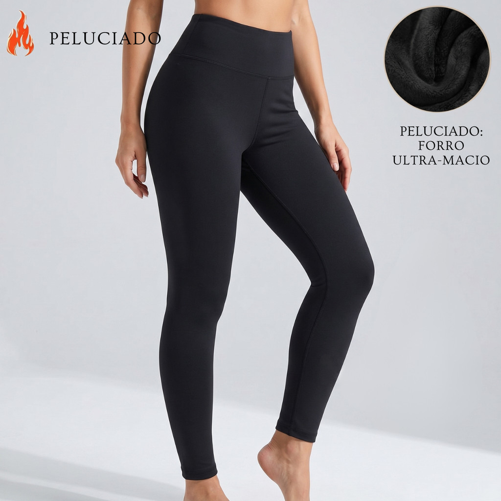 Calça Térmica Feminina Segunda Pele Peluciada Flanelada Protecao Frio Uv50+
