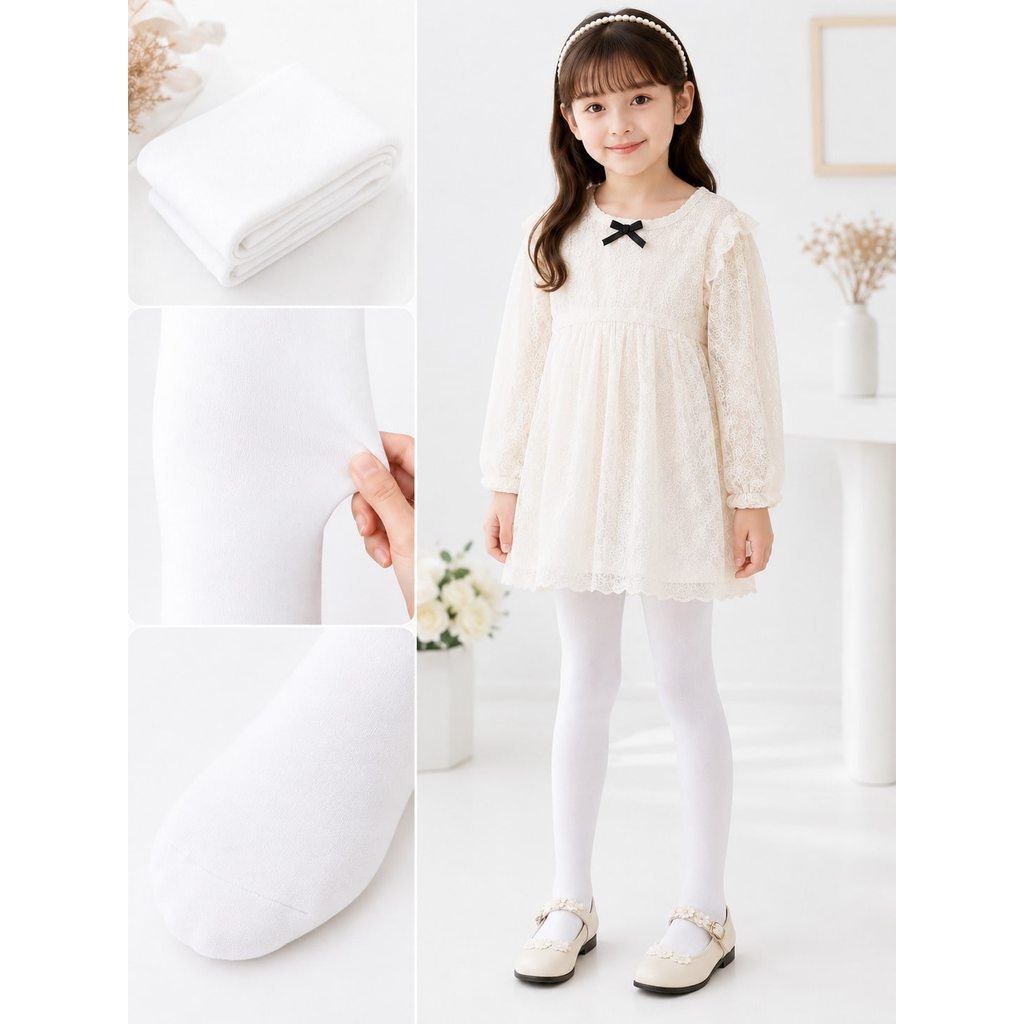 Meia Calça Lisas  PRETO E BRANCO COLORIDOS - Meia para o Inverno 2 a 14 anos