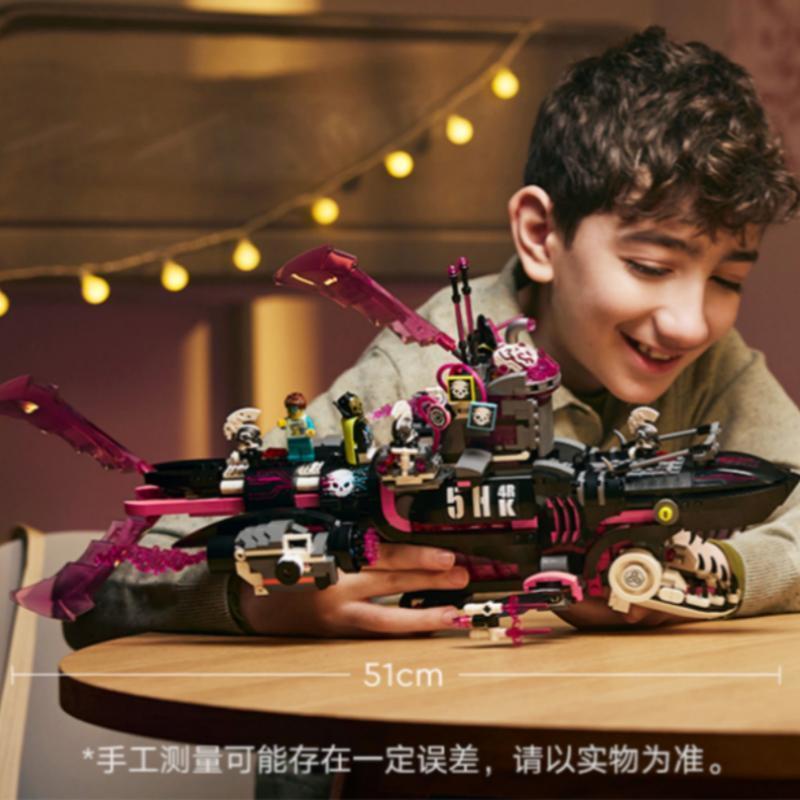 1614 pçs compatível Lego blocos de construção sonho cidade caçador série pesadelo tubarão submarino crocodilo carro cria