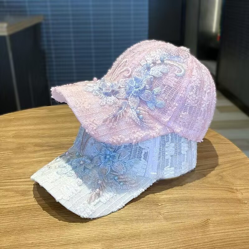 2026 verão novo estilo oco respirável flor boné boné de sol boné de beisebol
