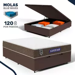 Cama Box Baú com Colchão Gazin de Molas Ensacadas One Face Air Light Casal 138cm