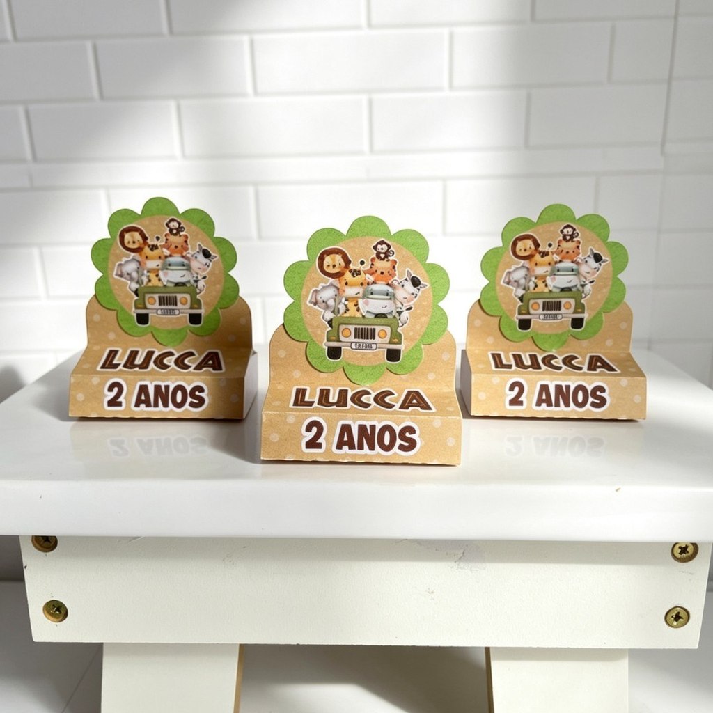 20 a 40 Porta Bis Duplo SAFARI Menino | Lembrancinha | Festa Infantil | Personalizados