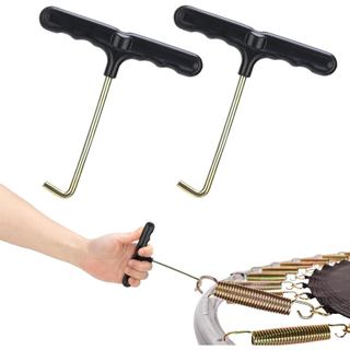 Conjunto de 2 Ferramentas para Puxar Molas de Trampolim, Peças e Acessórios para Trampolim, Puxador de Molas em T de Aço