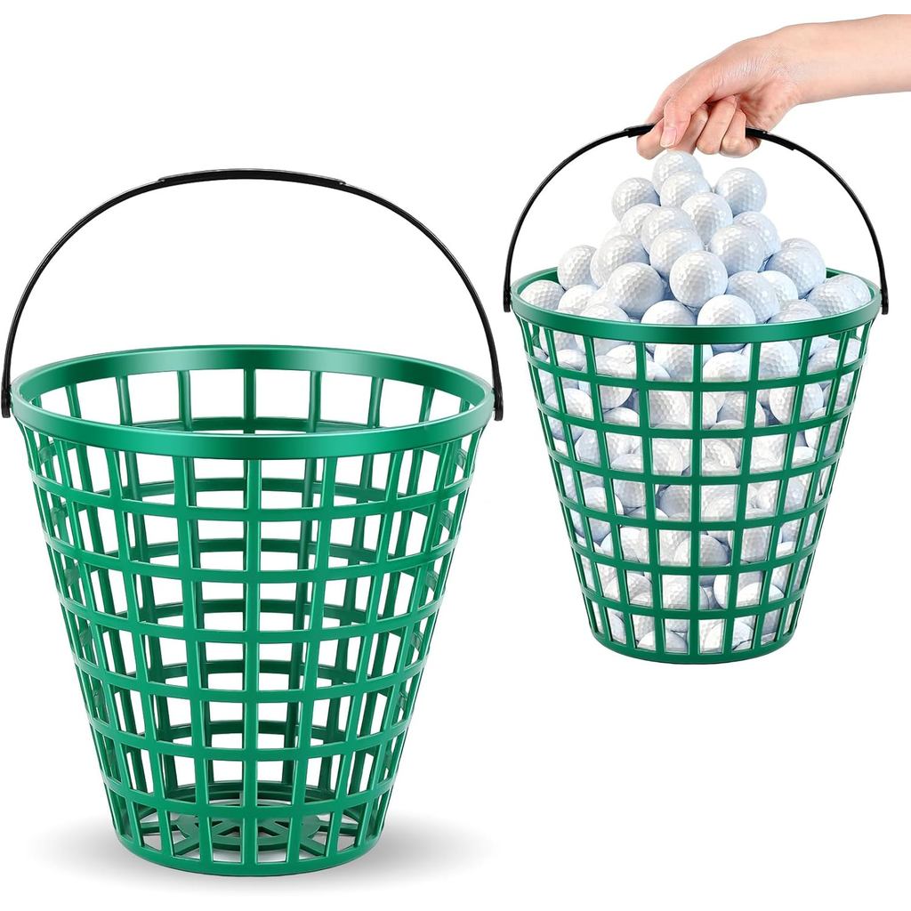 2 Peças de Cesto para Bolas de Golfe, Recipiente para Bolas de Golfe com Alça, Suporte para Bolas, Acessórios para Estád