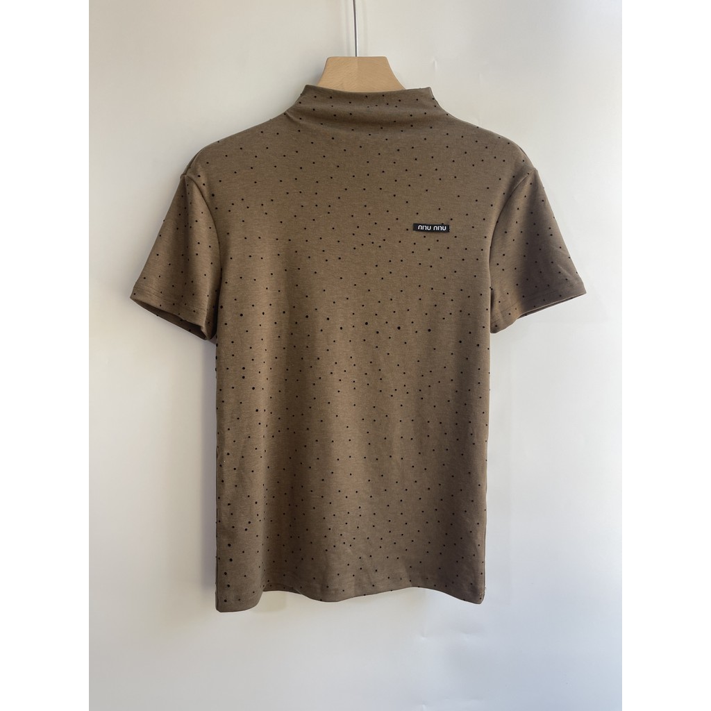 Coreia Dongdaemun roupas femininas 2025 bolinhas camiseta de manga curta roupas femininas cintura estreita mais magro ol