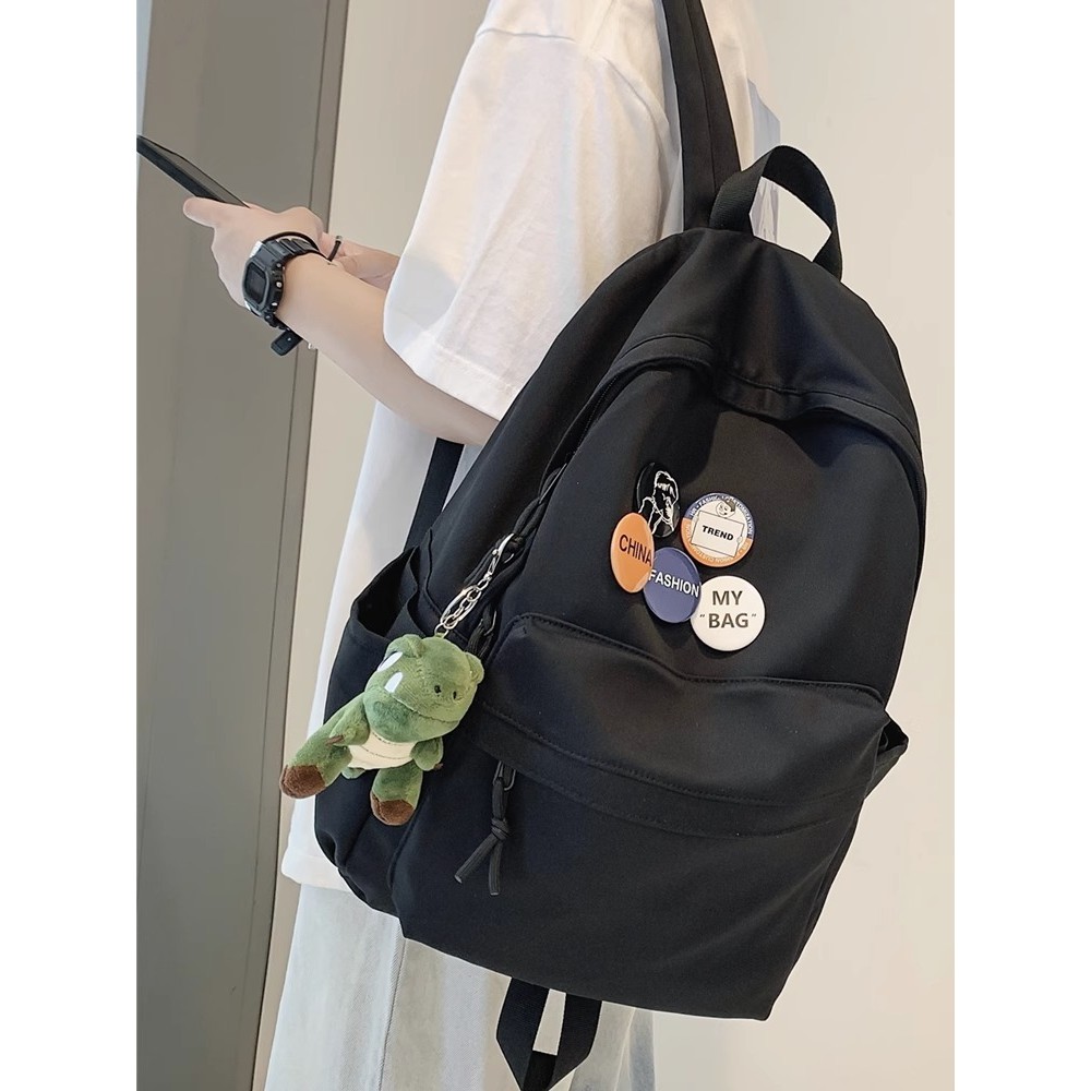 Simples cor sólida estudante universitário mochila meninos meninas 2026 novo estilo saco de viagem grande capacidade moc