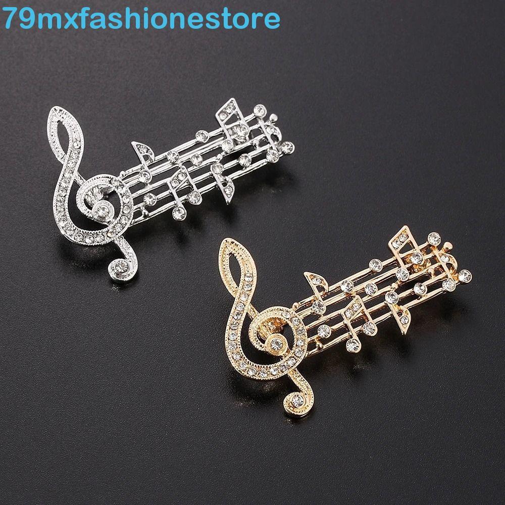 MXFASHIONESB Feminino Broche Acessórios De Roupas Camisola Casaco Colarinho Pino Sax Harpa Trombone Guitarra Estilo Core