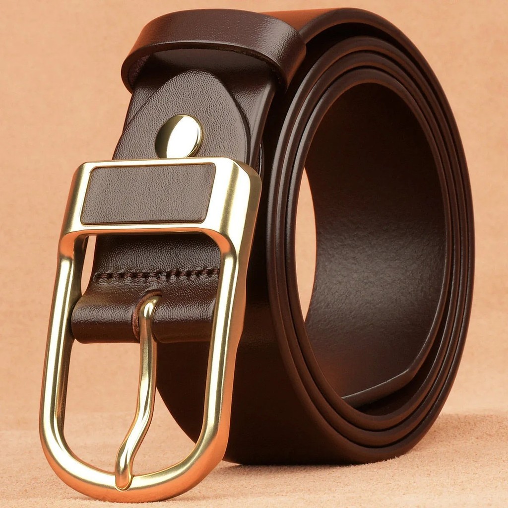 cinto masculino couro legítimo cinto masculino social ✵Cinto de couro masculino com fivela de pino, moda Casual para jov