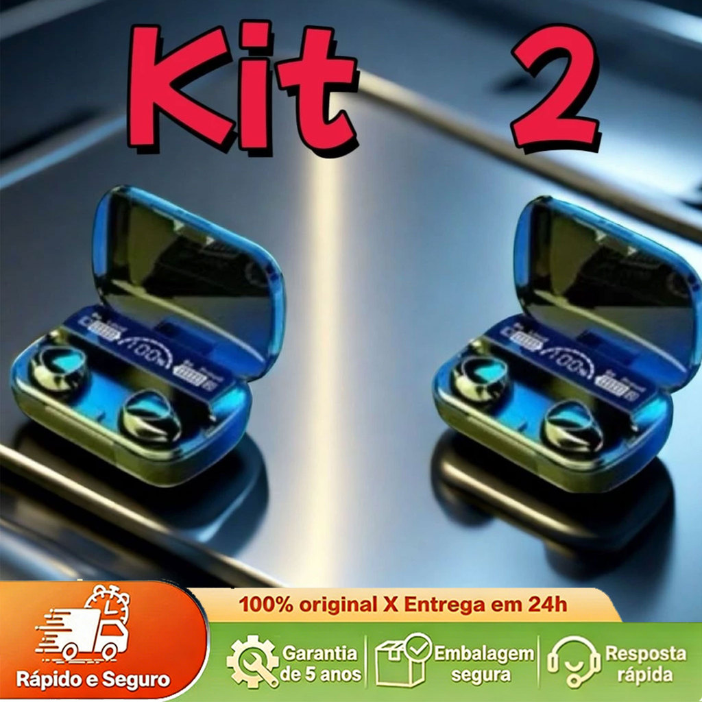 Kit M10 Bluetooth 5.3 Estéreo TWS Fones De Ouvido Sem Fio Com Carregador De Banco De Potência